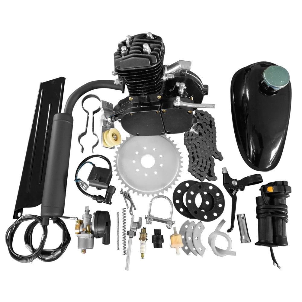 Ironmax 80cc 2-Stroke Upgraded Bicycle Gasoline Engine Motor Kit Utility Black 