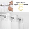 thumbnail image 5 of Summer Starfish No Hook Shower Curtain Waterproof,Bathroom Curtains with Snap in Liners and See Through Top Window,Blue Coral Beach Couch Coastal Grey Plaid Hotel Bathtub Curtains Shower 72"Wx84"L, 5 of 8