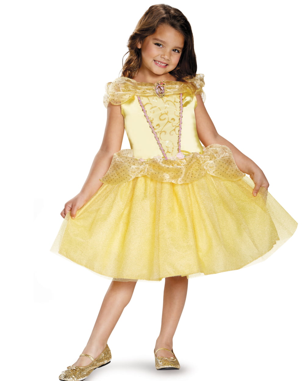 Peachi B1 Little Girl Princess Belle Dress Costume for Beauty Cosplay Halloween Party