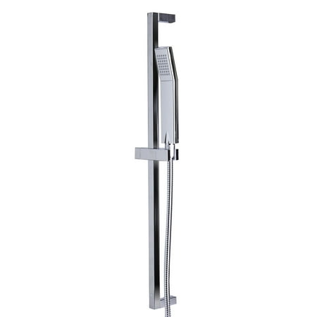 Hand Shower Rail - ALFI brand AB7606-PC Polished Chrome Sliding Rail Hand Held Shower Head Set with Hose