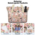 thumbnail image 2 of Tote Bag for Women - Boston Terrier Dog and Flower Florals Shoulder Bag - Large Utility Work Duffle Bag with Zipper Handbag for Travel, Work, Sprots, 2 of 5