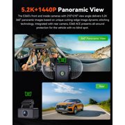Vantrue E360 ACE 5.2K 360° Panoramic WiFi Dash Cam, Handheld Camera, STARVIS 2, HDR, IR Night Vision, Front Rear Inside Dashcam, Voice/Touch Control, GPS, 24/7 Buffered Parking Mode