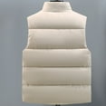 thumbnail image 4 of Dagegui Mens Warm Puffer Vest Outerwear Fleece Lined Waistcoat Sleeveless Stand Collar Jackets for Everyday White S, 4 of 9