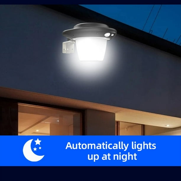 Lámpara LED Solar de Tungsteno Luz de Pared con Sensor Inteligente para el Hogar Linterna de Iluminación de Garaje para Patio Impermeable Al Aire Libre(B)