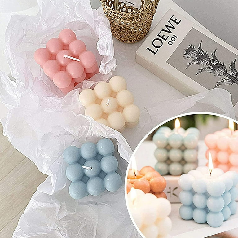 Silicone Candle Molds Set for Candle Making,Yarn Ball Bubble Candle Mold,  Cake Dessert Mousse Mold, Silicone Mold for Scented Candles Soaps Making,Style:Style  3; 