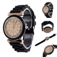 thumbnail image 2 of Black and Gold High Profile Crystal Geneva Sports Dress Watch W-119-SF, 2 of 6