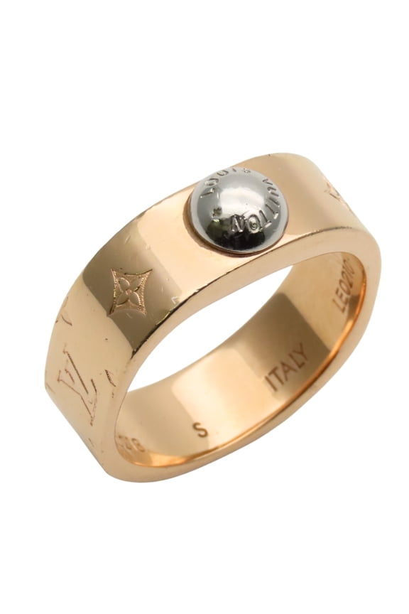 Pre-Owned Louis Vuitton Ring Berg Nanogram M00213 S Metal Pink Gold Women's LOUIS VUITTON