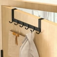 thumbnail image 1 of Ganchos para colgar en la puerta | 6 ganchos grandes de acero para colgar en la puerta, color negro, resistentes al óxido, organizador para toallas, sombreros y mochilas, para baño, dormitorio,, 1 of 6