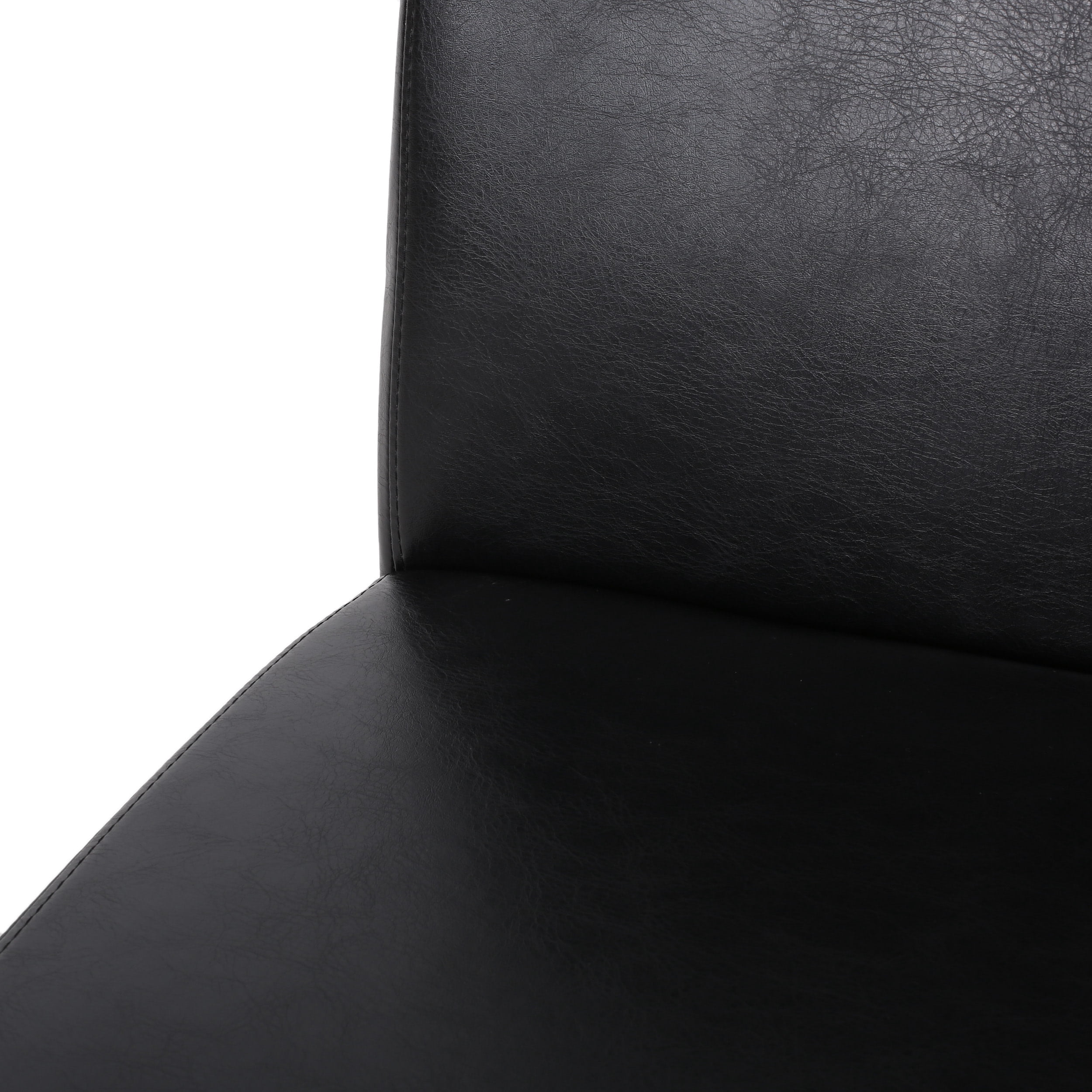Noble House Monita Faux Leather Dining Chairs, Set of 2, Midnight Black, Espresso