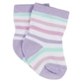 thumbnail image 4 of Onesies Brand Baby Girl Assorted Stay-on Jersey Crew Wiggle-Proof Socks, 12-Pack, Sizes 0/6M- 24M, 4 of 15
