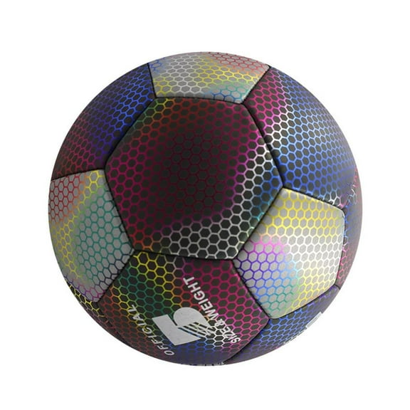 hejhncii Luminously Colorful Soccer Balls Reflective Football Glowing Standard Size Soccer
