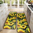 thumbnail image 4 of Kitchen Rugs Sets Of 2,Black Green Leaf Sunflower Pattern Anti Fatigue Kitchen Mat Rugs Non Slip Washable,Decorative Kitchen Floor Mats for Kitchen,Sink,Laundry,17"x47"+17"x47", 4 of 5