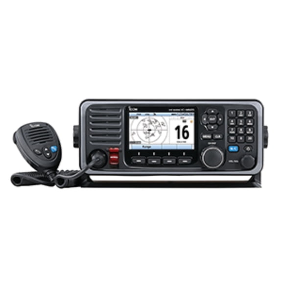 11" Jet Black M605 Fixed Mount 25W VHF with Color Display and Rear Mic Connector