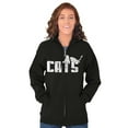 thumbnail image 4 of Cats Kittycat Feline Lovers Cool Cute Unisex Fleece Graphic Zip Up Hoodie Brisco Brands 2X, 4 of 5