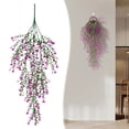 thumbnail image 2 of Clearance,Artificial Hanging Flowers for Outdoor, Violet Simulation Hanging Plant & Flowers for Outdoor Home Wedding Garden Yard Hanging Baskets Wisteria Garland Decoration,Purple,29.5x7.9", 2 of 9