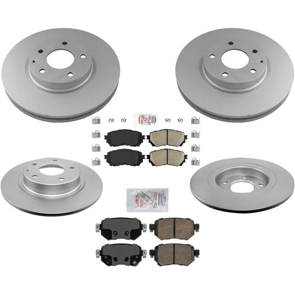 Coated and Balanced Disc Rotors Brake Pads for 2014-2018 Mazda 6