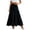 Black, variant on Maxi Skirt for Women High Waist Drawstring Tiered Casual Loose Ruffle Maxi Solid Color Skirt For Party Casual Office