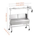thumbnail image 5 of KFFKFF Charcoal Spit Rotisserie Grill, Windscreen-Protected, BBQ for Whole Pig, Lamb, Goat, 35" Size, Supports Up to 90 Lbs, Includes Electric 42W Motor, Stainless Steel Construction, 5 of 9