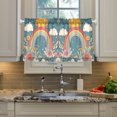 thumbnail image 2 of Yayeee Kitchen Curtains Tier Pair Light Filtering 27"x24" Rod Pocket Short Cafe Window Panel, Blue Rainbow, 2 of 7