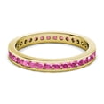 thumbnail image 3 of TriJewels 1.73 ctw Round Pink Sapphire (2.70 mm) Eternity Band in 10K Yellow Gold, 3 of 6