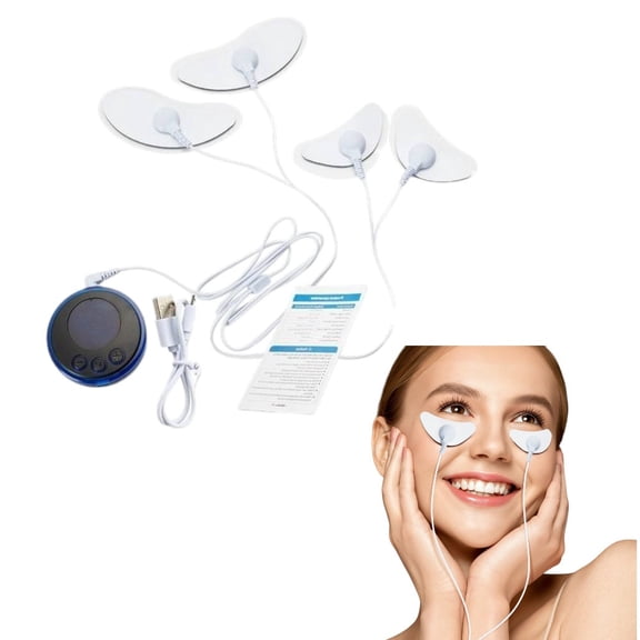 EMS Microcurrent Facial Massager, Remote Control Face and Eye Beauty Device with Moon-Shaped Pads for Skin Firming, V Shape Face and Jawline Care