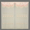 thumbnail image 2 of Peach Pink Room Decor Embroidery Sheer Valence Window Curtain Drapes 60x90+18", 2 of 2