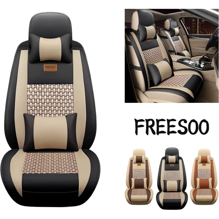  FREESOO Car Seat Cover, Leather Seat Covers Full Set