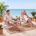 thumbnail image 2 of Gymax Lot de 2 Chaises de Plage Pliantes Type Sac à Dos, Chaises Inclinables d'Extérieur à 5 Positions avec Oreiller, 2 of 9