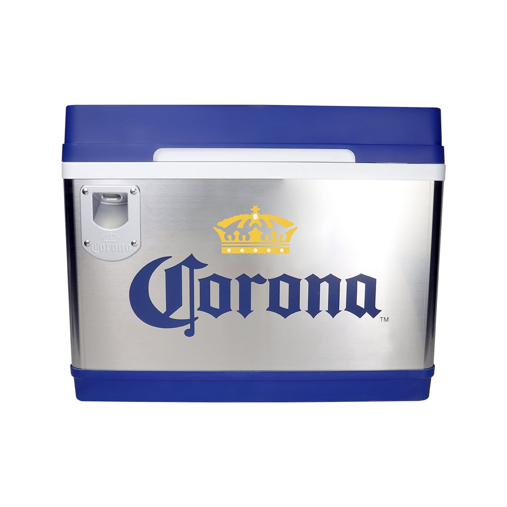 Corona Cruiser 12V Cooler, 24 Bottle Portable 45 L Fridge, Silver, Blue