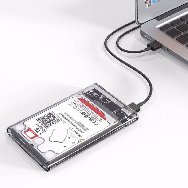 2.5 inch Transparent USB3.0 HDD Case Tool Free UASP Hard Drive Enclosure SATA3.0 