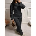 thumbnail image 4 of Conjuntos de Dos Piezas para Mujer, Sudadera, Ropa Informal de Viaje, Chándal de Pierna A , Chándales Cómodos. Negro M, 4 of 8
