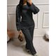 thumbnail image 4 of Conjuntos de Dos Piezas para Mujer, Sudadera, Ropa Informal de Viaje, Chándal de Pierna A , Chándales Cómodos. Negro L, 4 of 8