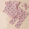 thumbnail image 4 of Cdudpw Baby Girl Clothes Fall Winter Outfits Newborn Girls Long Sleeve Ruffle Romper,Infant Coming Home Outfit Snap Closures Clothing Headband(Z118-Pink), 4 of 6
