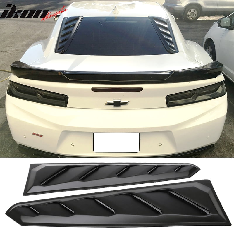 Ikon Motorsports Compatible with 1621 Chevy Camaro ABS Rear Window Louvers In Pairs Walmart
