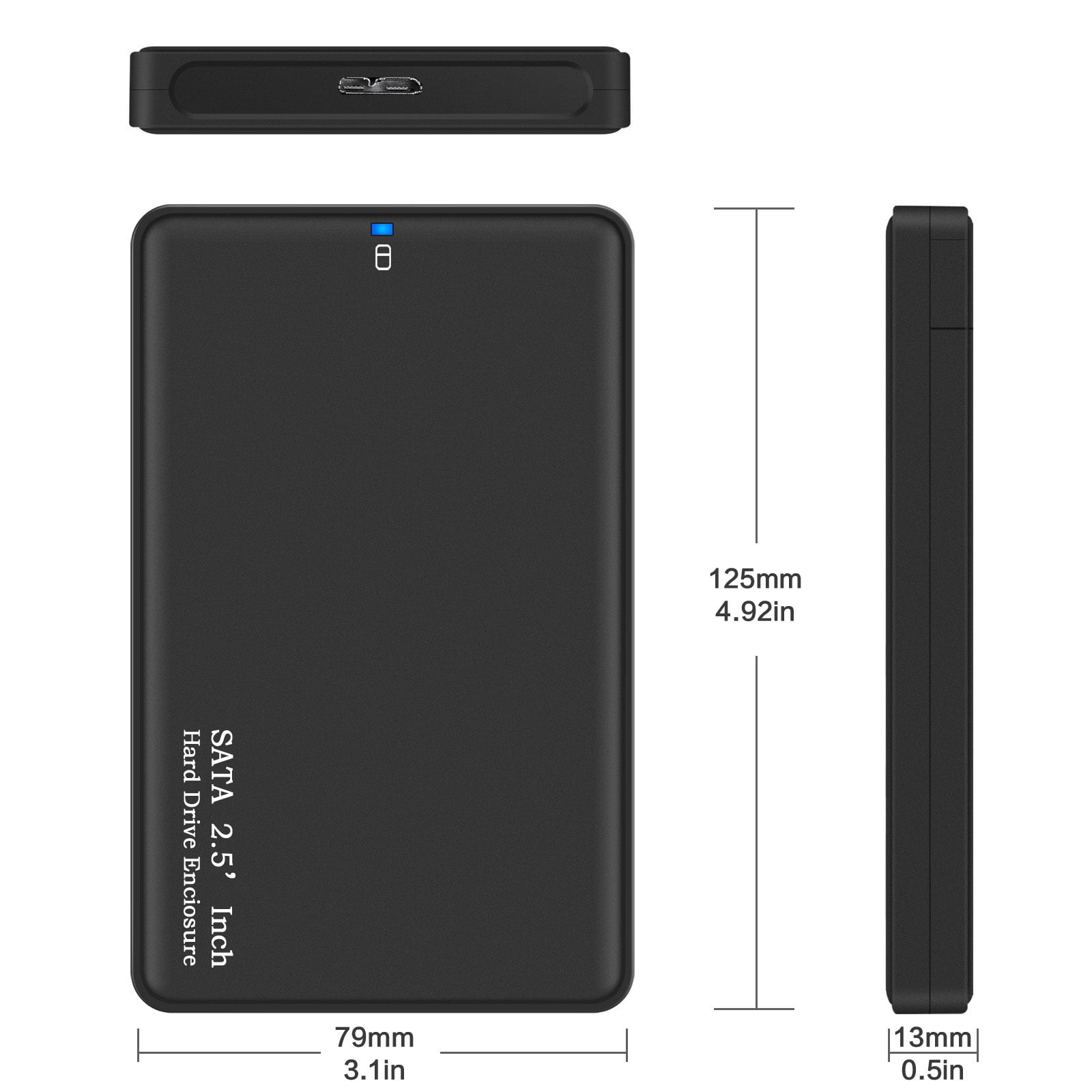 For 2 TB Portable External Hard Drive Enciosure CASE USB3.0 SATA High Speed Hot