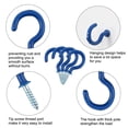 thumbnail image 4 of Uxcell 20 Pcs Cup Ceiling Hooks 1 inch Metal with Vinyl Coated Screw in Holder for Hanging Indoors Cups Blue, 4 of 7