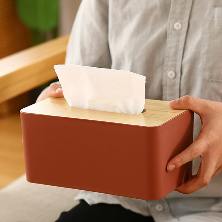 Wharick Tissue Box Cover, Nordic Style Napkin Box Detachable Plastic Long  Service Tissue Storage Cases for Home,Office,Car,Dorm 