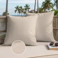 thumbnail image 3 of Beige Pure Color Outdoor Pillow Covers 16x16 Set of 2,Waterproof Patio Throw Pillowcase Protectors,Aesthetics Contemporary Modern Square Decorative Pillow Shams Cushion Covers for Seat Bed Couch Sofa, 3 of 8