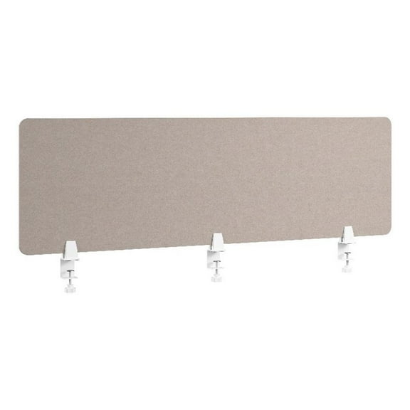 Pemberly Row Modern 58W Desktop Privacy Screen in Warm Beige