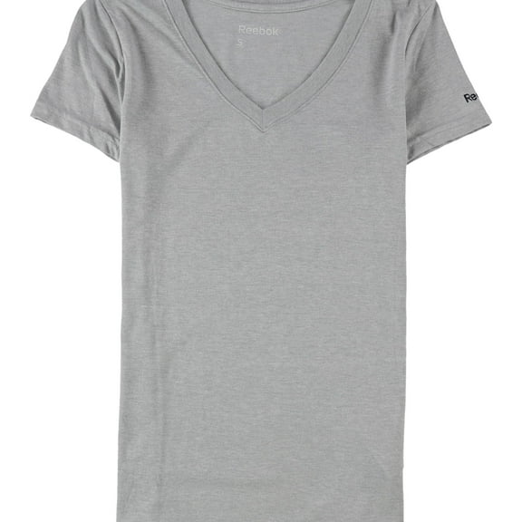 Reebok Womens Heathered Basic T-Shirt, Grey, Small