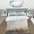 thumbnail image 2 of Designart "Picturesque Coastal Seashore" Modern Landscape Beach Bedding Covert Set - Modern Beach Beige Landscapes Bed Set With 2 Shams, 2 of 6