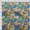 thumbnail image 4 of oneOone Velvet Light Brown Fabric Ocean Life Sewing Material Print Fabric By The Yard 58 Inch Wide, 4 of 7