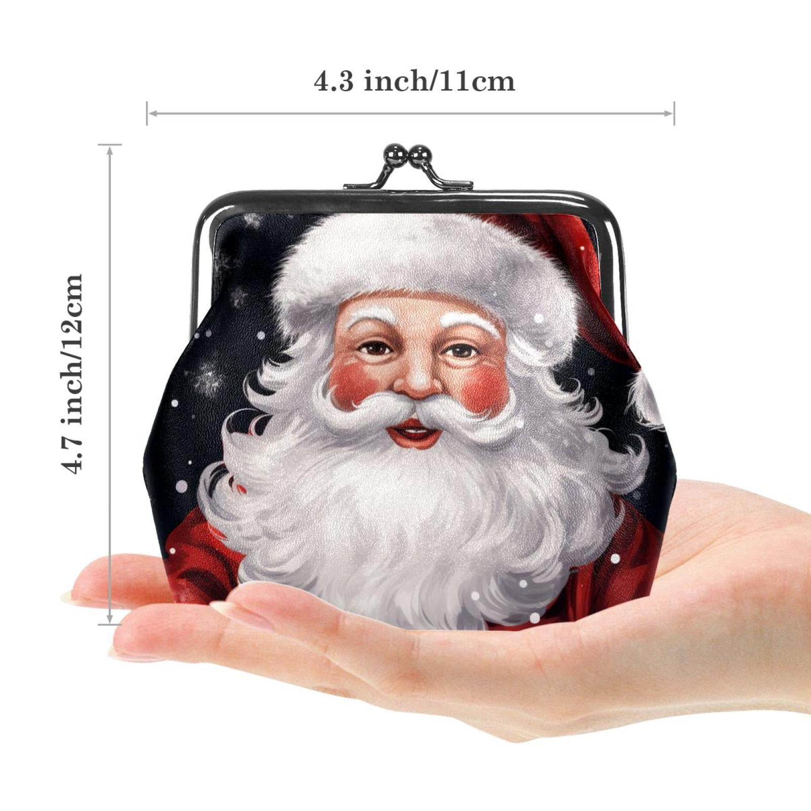 FUIBENG Women's Long Wallet PU Leather Zipper Purse - Santa Claus Design, Multiple Pockets, 7.87"L - View #7