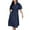 Dark Blue, variant on Ltctricy Women's Shirt Dress Cotton Short Sleeve Button down Collared Belted Midi Dress Summer Casual Dresses with Pockets