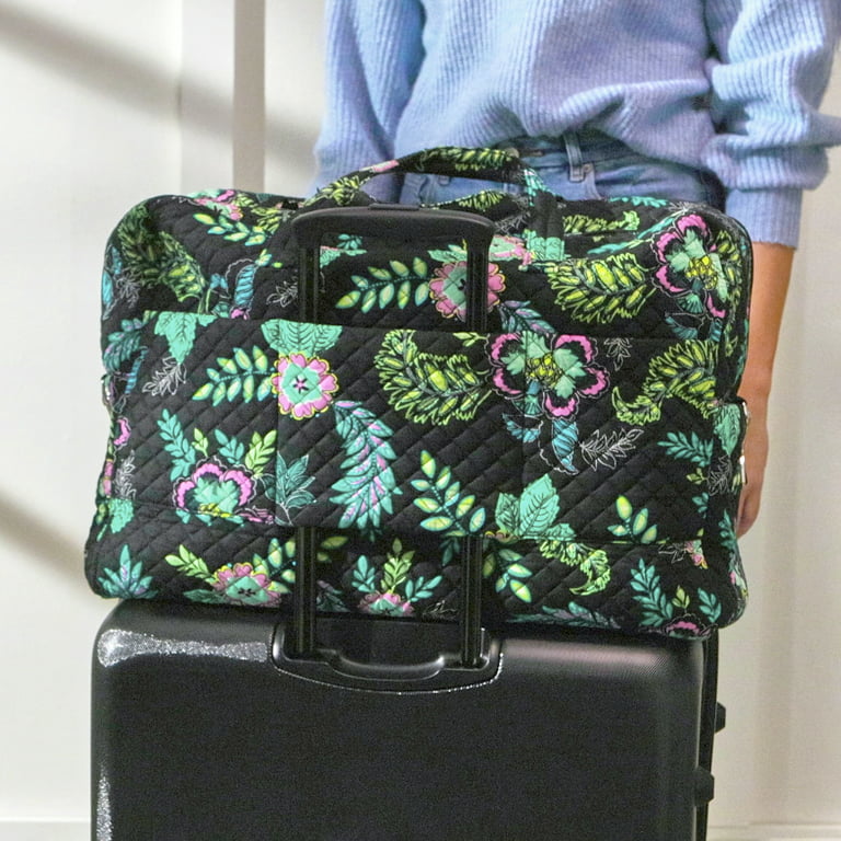 Vera Bradley Women's Cotton Grand Weekender Travel Bag Perennials Gray 