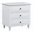 thumbnail image 3 of U_STYLE 28'' Modern 3-Drawer Nightstand with Rubber Wood Legs, 3 of 13
