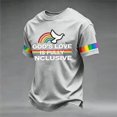 thumbnail image 3 of Men's Pride Shirt "God's Love Is Fully Inclusive" Rainbow T-Shirt Short Sleeve Casual Graphic Shirt for Pride Parades, 3 of 5