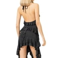 thumbnail image 4 of Women's Sleeveless Halter Dress Summer Evening Irregular Backless Ruffled Tassel Dress Sexy Club Streetwear-c-S, 4 of 7