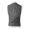 thumbnail image 4 of RYDCOT Mens Double-Breasted Suit Vest V-Neck Solid Color Sleeveless Outdoor Casual Vest Gray, 4 of 6