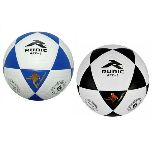 Runic RFT5 Soccer Ball Goal Master size 5 Blue and Black 2 Pack